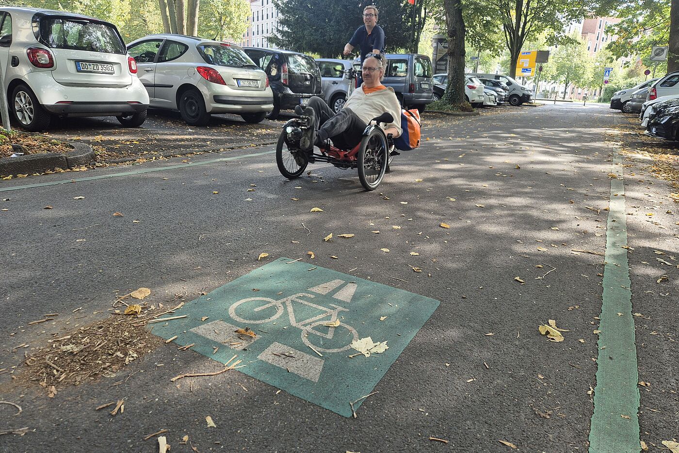 Symbol RS1 und Radfahrer. 